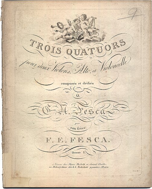 Fesca, Friederick Ernst - Five String Quartets: Op. 1, nos. 1-3; Op.