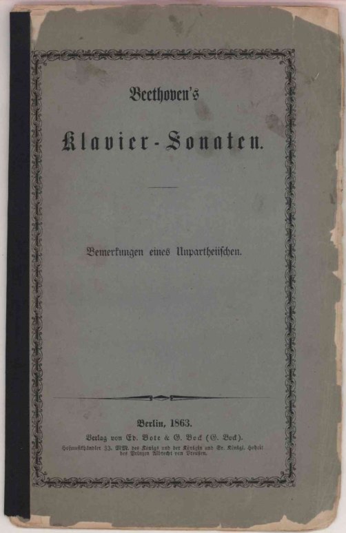 BEETHOVEN - ESSAYS ON THE PIANO SONATAS - Beethoven's Klavier-Sonaten.