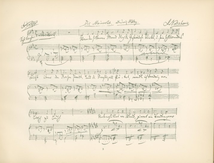Brahms, Johannes - Lieder, "Mainacht", "Sapphische Ode", "Nachtwandler".