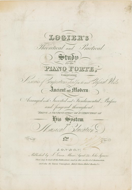Logier, Johann Bernhard - Logier's Theoretical and Practical Study for