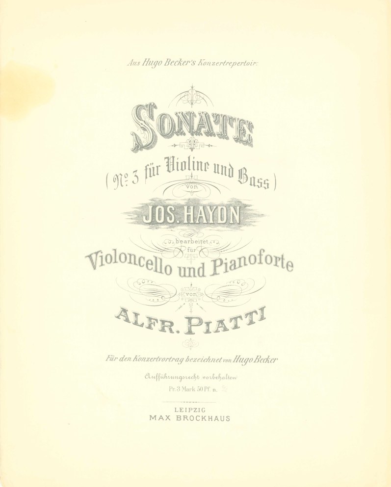 Haydn, Franz Joseph - Sonate (No. 3 für Violine und Bass) von Jos.