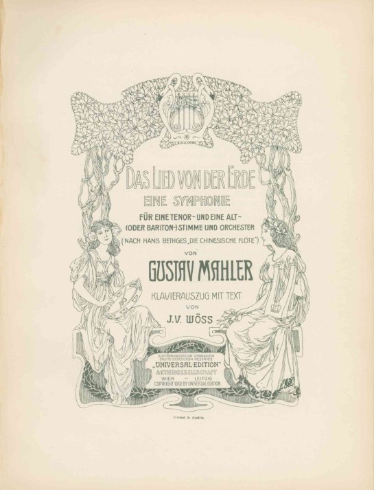 Mahler, Gustav - Das Lied von der Erde. Klavierauszug mit Text von J.