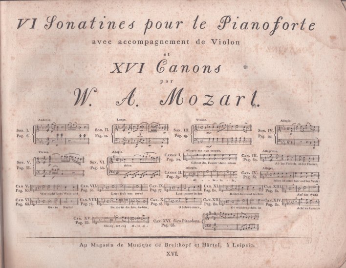 Mozart, W.A. - Oeuvres Complettes de Wolfgang Amadus Mozart. VI.