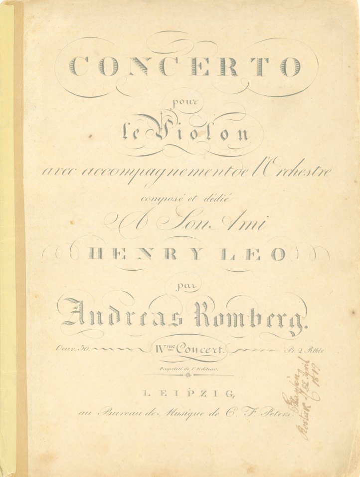 Romberg, Andreas - Concerto pour le Violon, avec accompagnement de