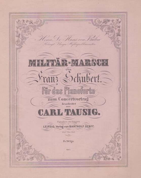 Tausig, Carl - Militär-Marsch von Franz Schubert. Für das Pianoforte