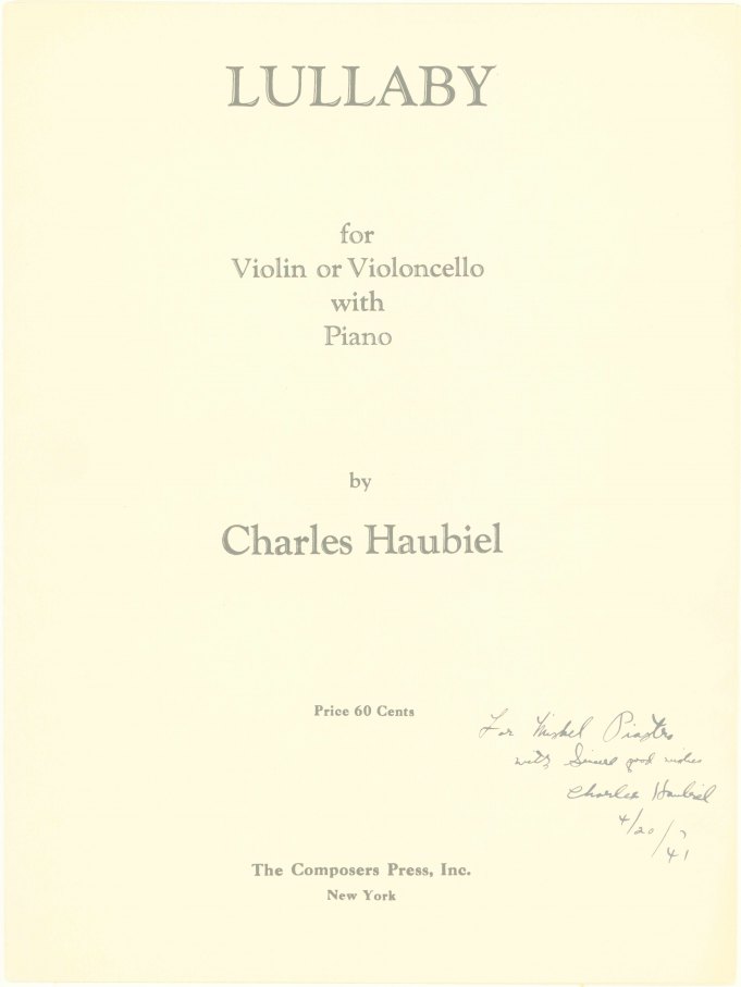 Haubiel, Charles - Nuances for Violin or Flute and Piano.
